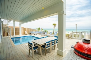Private Beachfront Pool and Furnished Pool Deck