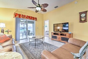 Watch your favorite shows on the flat-screen TV!