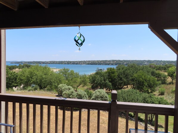 Beautiful view of Lake Travis off main floor balcony