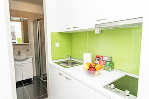 Our modern kitchenette is equipped for basic cooking