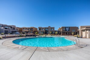 Pool 1 - The pool and hot tub for amenity 1 are heated year-round and guests receive complimentary access when staying in our rental units.