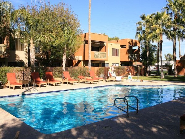 one of 2 heated pools and hot tub