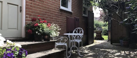 The lovely private terraced garden