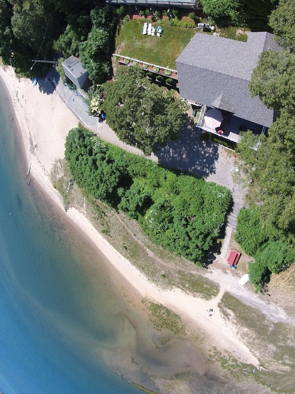 Cape Cod Beach Rental: Aerial View; "Bay View" Facing South-East To Buzzards Bay