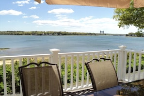 Cape Cod Beach Rental: Waterfront, Outdoor Seating for 18. No Obstructed Views.