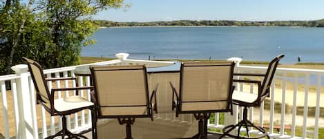 Cape Cod Beach Rental: Enjoy Drinks on Water Front Balcony Off Our Living Room.