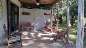 Relax under the covered porch