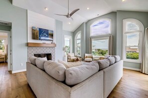 Top-Level Living Room with Deck Access