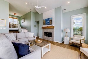 Top-Level Living Room with Deck Access