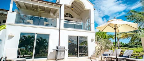 View of the villa and pool