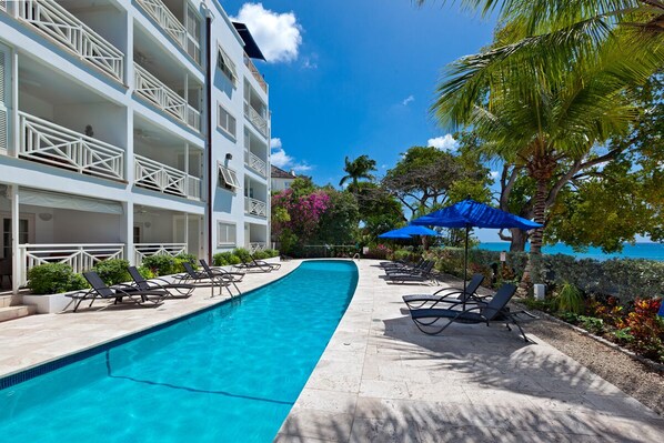 Welcome to Waterside 402! A beachfront condo with a pool and direct access to the beach