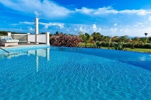 Featuring a refreshing infinity edge pool