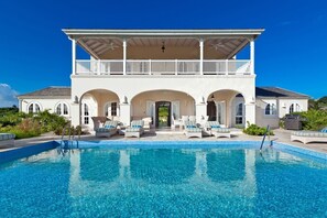 Cool arches overlook the pool