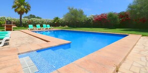 Finca, jardin, piscine, espace, soleil