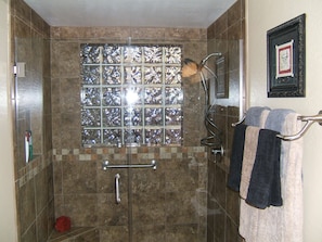 Master Shower w/grab bar