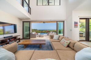 Large sofa when its time to relax indoors.