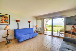 Main Living Space | Futon | Cable TV | Open-Concept Interior
