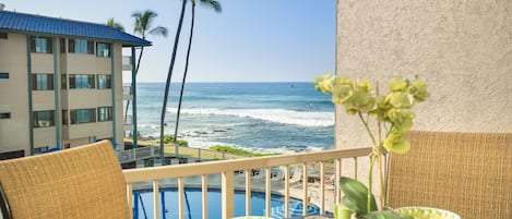 View from your lanai; lanai high table and chairs