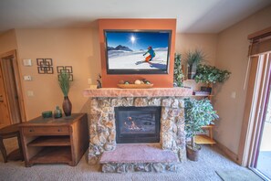 Unwind with the gas fireplace