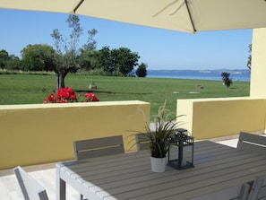 oudoor seating area on the terrace on Lake Bolsena