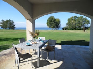 patio with lake view in Bolsena