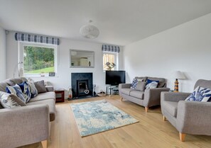 The woodburner offers warmth for cosy winter evenings