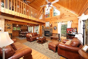 Spacious Living Room with Gas Fireplace