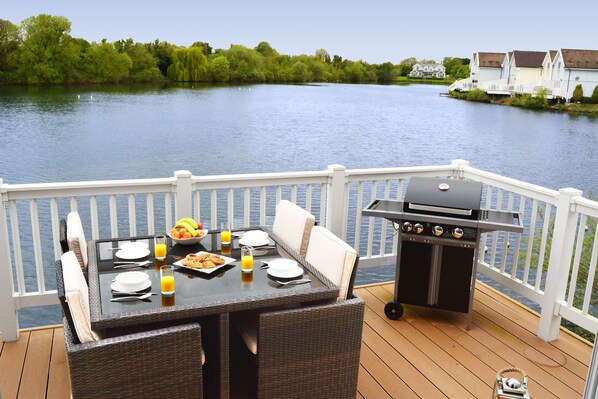Your private secure deck is the perfect spot for sizzling steaks on the barbecue