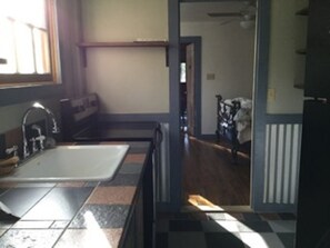 Complete kitchen. Full size stove and Fridge.