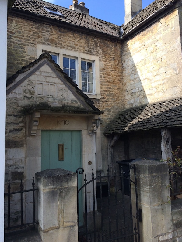 Front of cottage - with a lovely wood store for cosy fires 