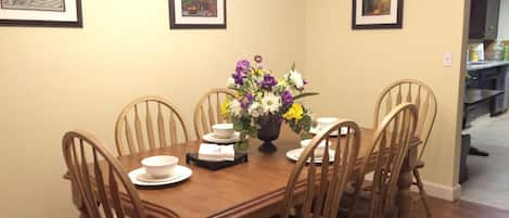 Dining room, fine wooden table