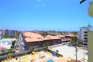 View from balcony out to to sea over the Yumbo Centre