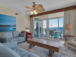Living Area with Private Balcony