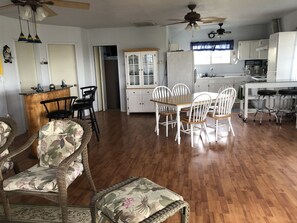 Living Space with Bar dining setting kitchen with the spectacular ocean views.