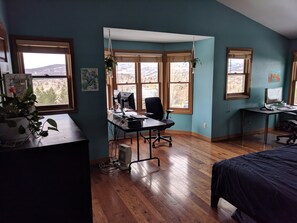 Spacious Master Bedroom with King bed and great views.