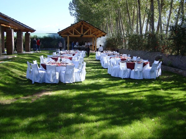 Outdoor banquet area