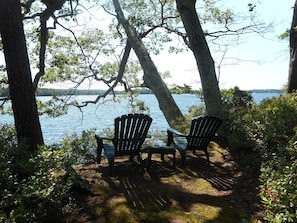Perfect spot on the island to enjoy the sunshine and lake views.