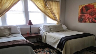 Bedroom with a King Bed in the Guest House - Lancaster, KY 