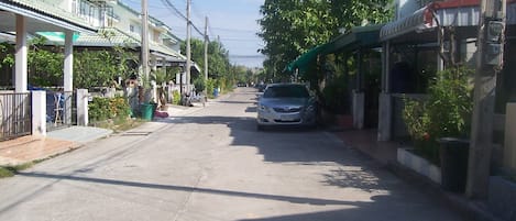 Ending silence  street in front of house.