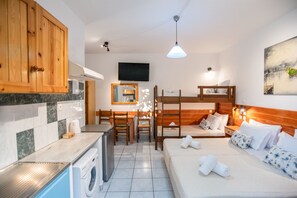 Your private room with toilet, shower, air conditioning, and washing machine.