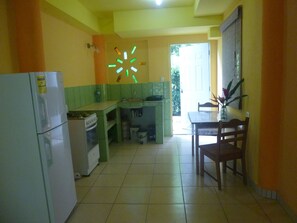 the kitchen
