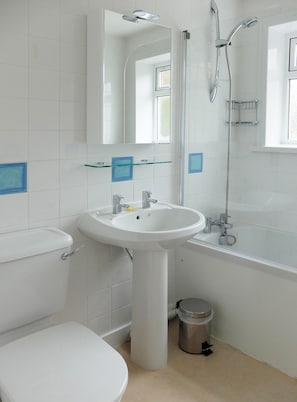 Bathroom with shower over bath