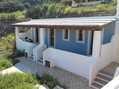 Santa Marina Salina: Cottage in der Sprache, äolischen Terrasse mit Meerblick