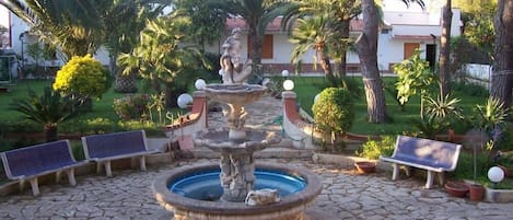 Fountain and garden