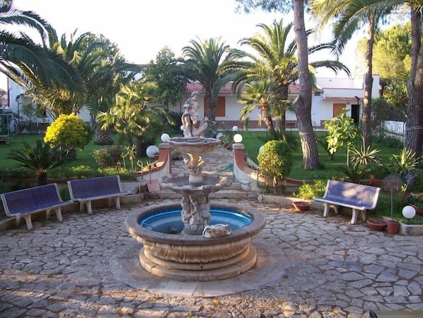 Fountain and garden