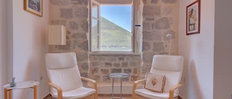 living room and bay view