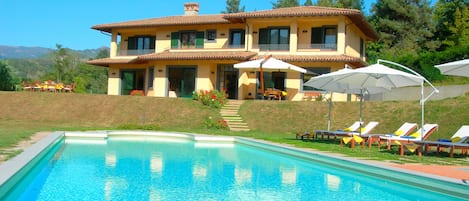 View of the large heated private pool