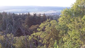 Ausblick vom gegenüberliegenden Bergkamm auf Bruchweiler