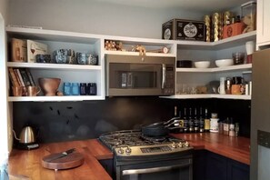 Everything from Wusthof knives to copper mugs, excellent pans, and wine glasses!