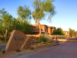 Gated entrance to private condo complex